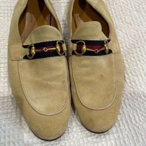 Men’s stone Gucci loafers